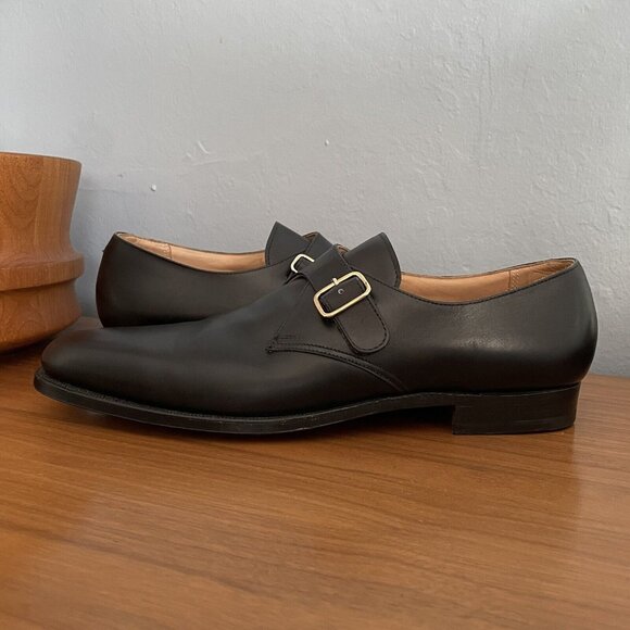 Brooks Brothers Peal Co Monk Strap Dress Shoes Black Leather Mens Size US 11.5 B - Picture 1 of 11